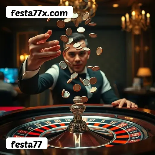 festa77 bônus R$5.000 + 500 giros - Rollover 35x, prazo 30 dias, 38% taxa conversão